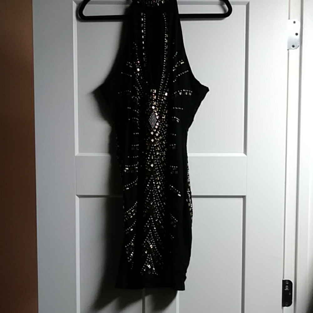 Little Black dress with rhinestones
